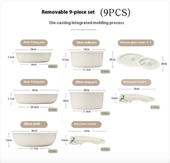 Removable Handle Non-Stick Cookware Set