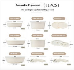 Removable Handle Non-Stick Cookware Set